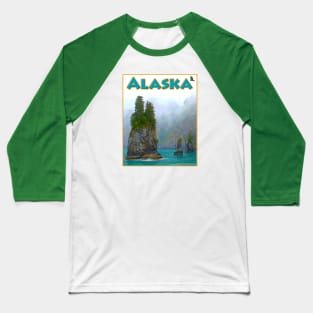 Rocky Seascape Alaska Baseball T-Shirt